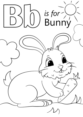 Letter B Is For Bunny Coloring Page